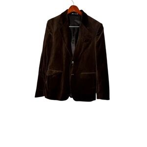 Zara Elegant Brown Velvet Blazer